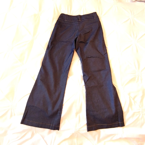 Donna Y2k shiny blue grey copped flared trouser pants. Size 8 - Picture 9 of 13